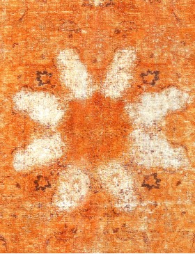 Orange Persien vintage matta  207 x 207 cm