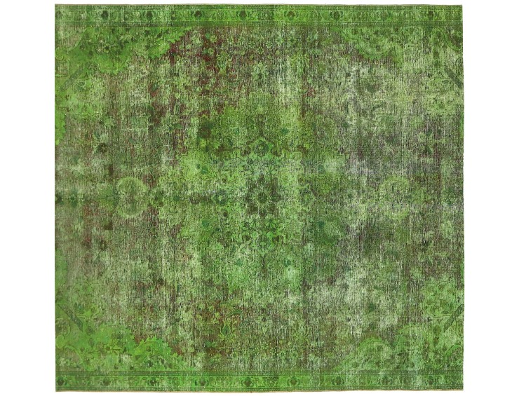Grön Persien Persisk vintage matta 223 x 223 cm