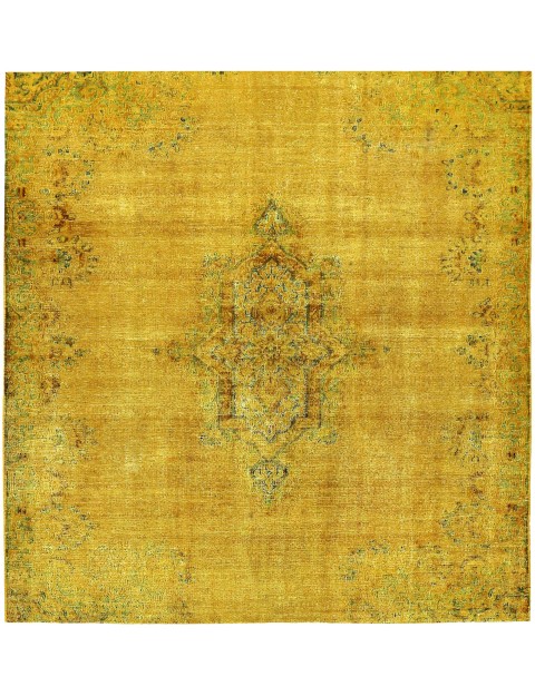 Gelb Persien Persischer Vintage Teppich 200 x 200 cm