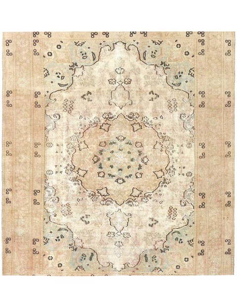 Beige Persien Persischer Vintage Teppich  188 x 188 cm