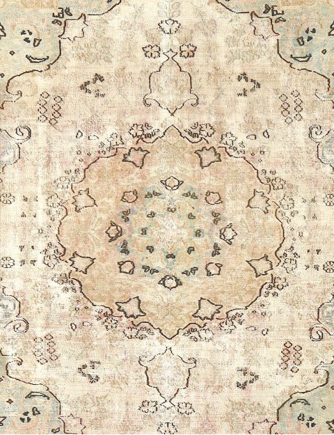 Beige Persien Persischer Vintage Teppich  188 x 188 cm