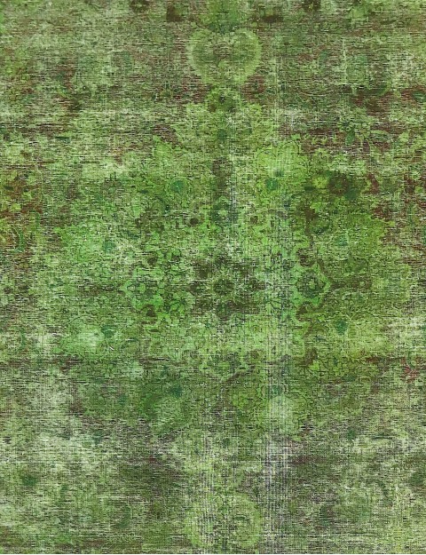 Grön Persien Persisk vintage matta  223 x 223 cm