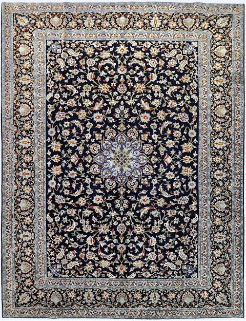 Blau Persien Kashan  370 x 272 cm