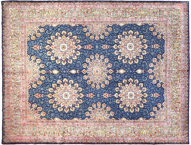 Blå Persien Kerman Patina  394 x 293 cm