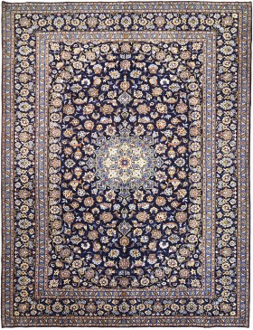 Blå Persien Kashan Patina  400 x 293 cm