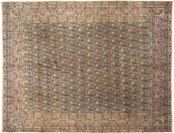 Braun Persien Kerman Patina  389 x 290 cm