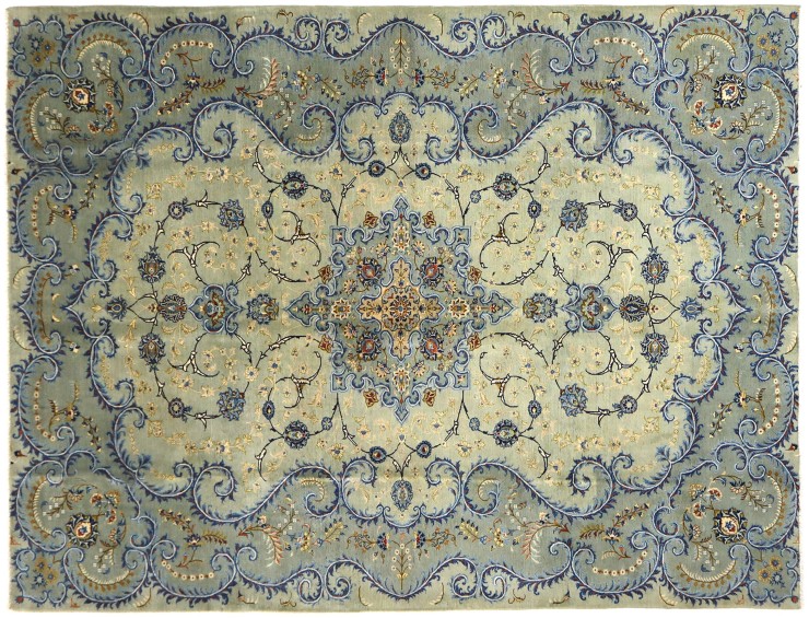Grøn Persien Kashan Patina  340 x 245 cm