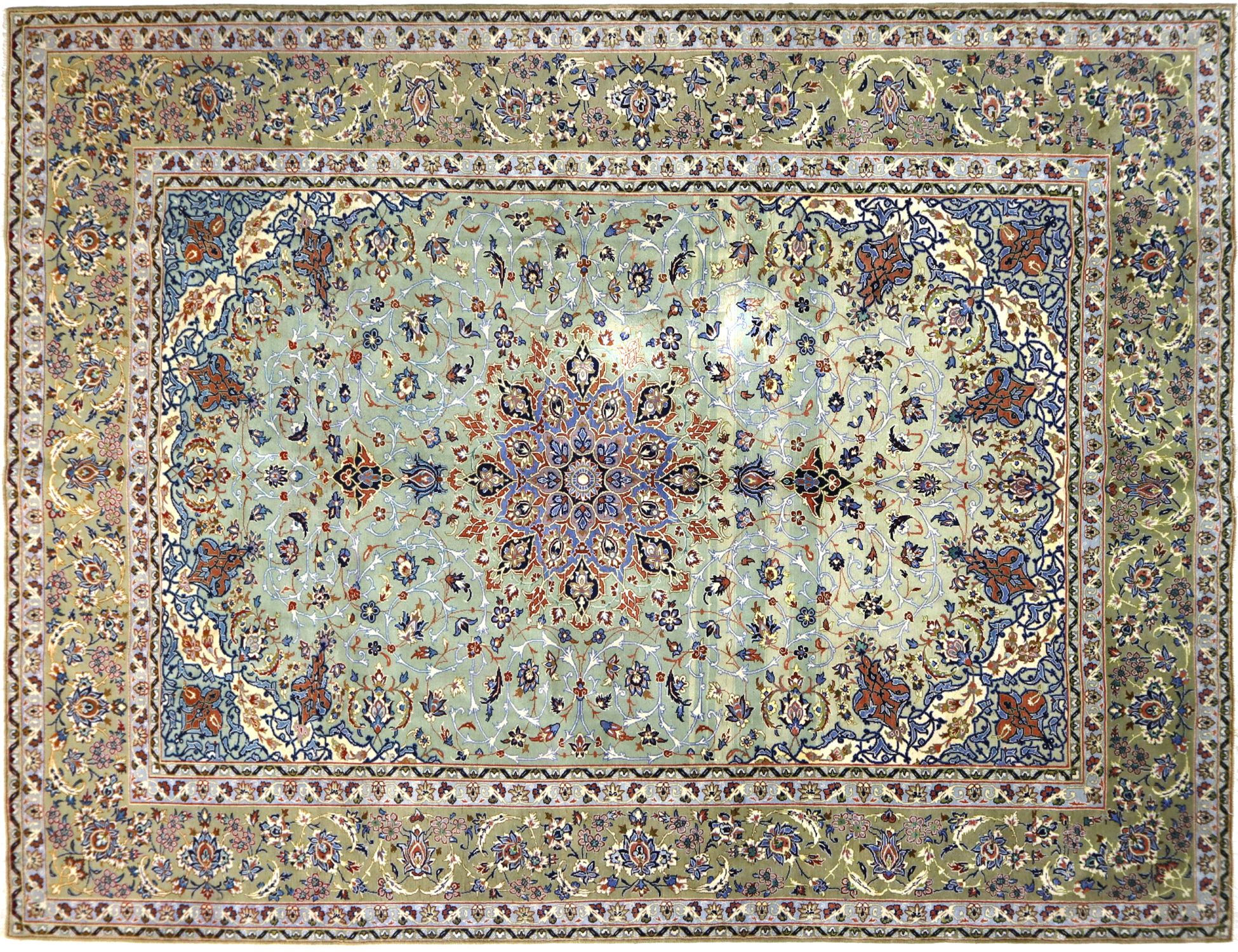 Kashan Patina  green  <br/>399 x 299 cm