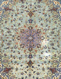 Grön Persien Kashan Patina  399 x 299 cm