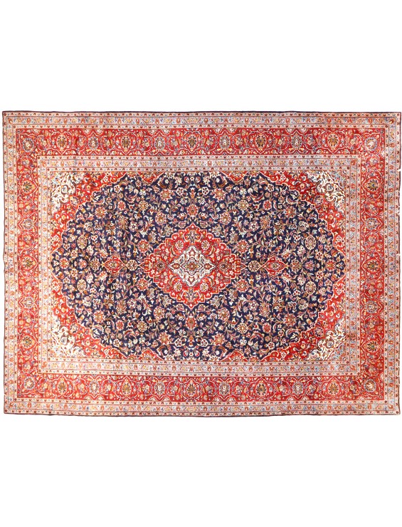 Blå Persien Kashan Patina  448 x 293 cm