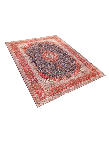 Blå Persien Kashan Patina  448 x 293 cm