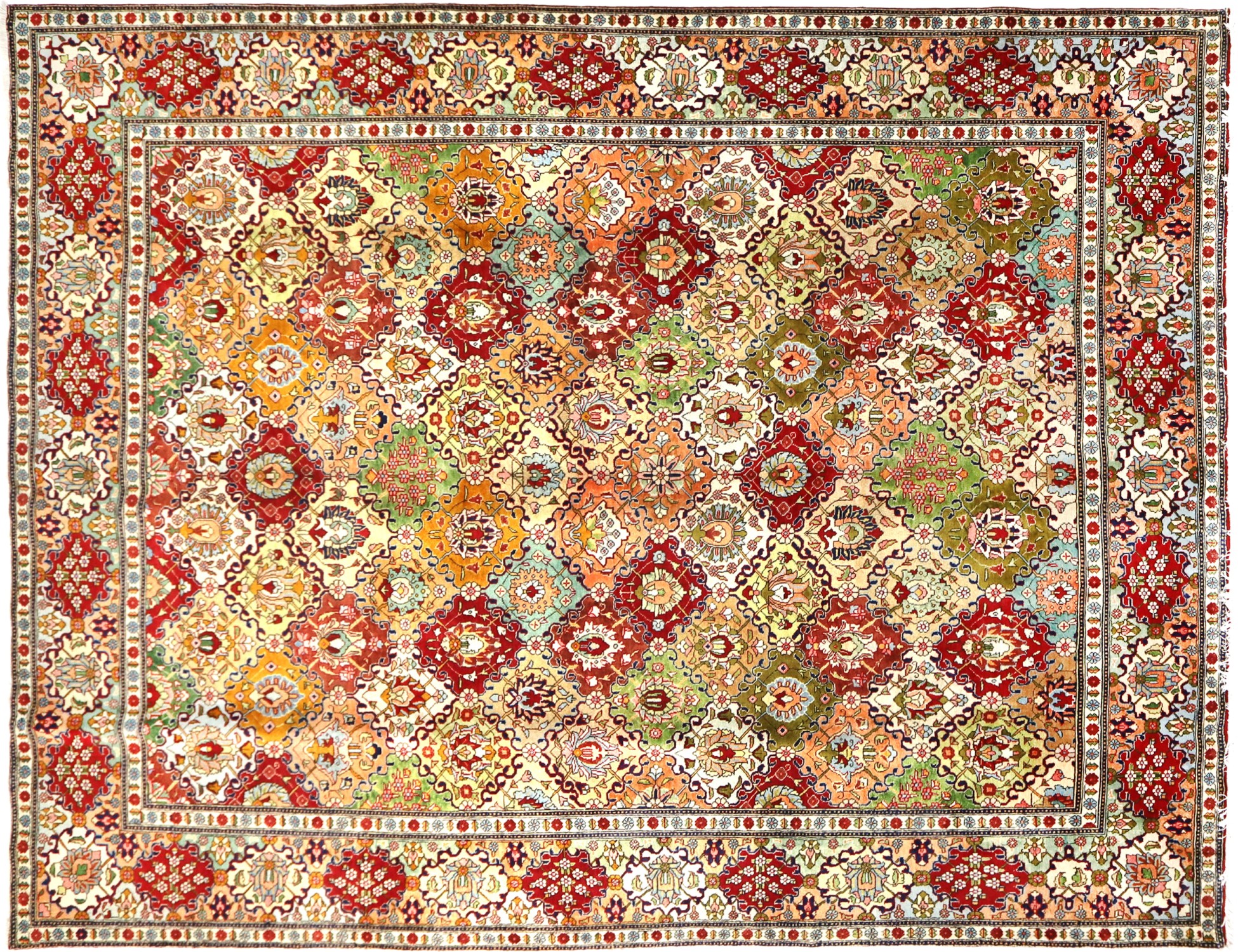 Multicolore Persiano Tabriz Patina  390 x 292 cm