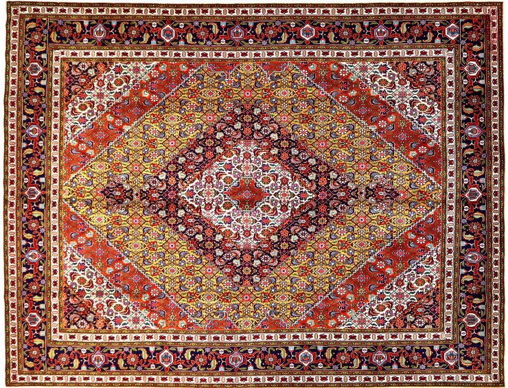 Multicolore Persan Tabriz Patina  386 x 298 cm