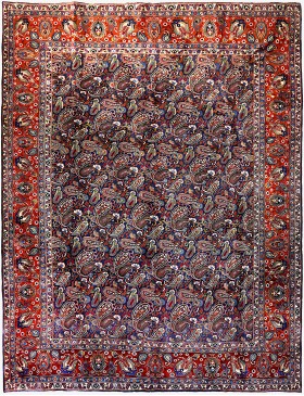 Blå Persien Kashmar Patina  372 x 293 cm