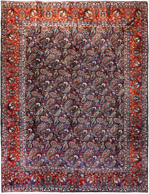 Blau Persien Kashmar Patina  372 x 293 cm