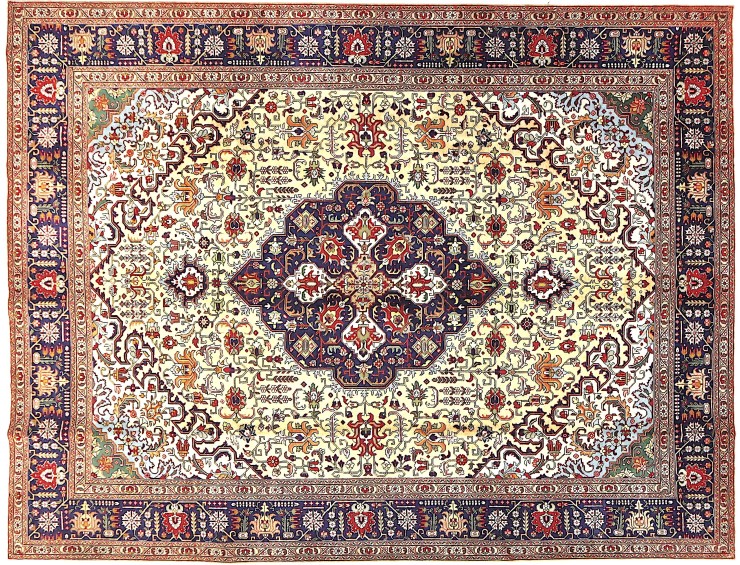 Beige Persa Tabriz Patina 387 x 300 cm