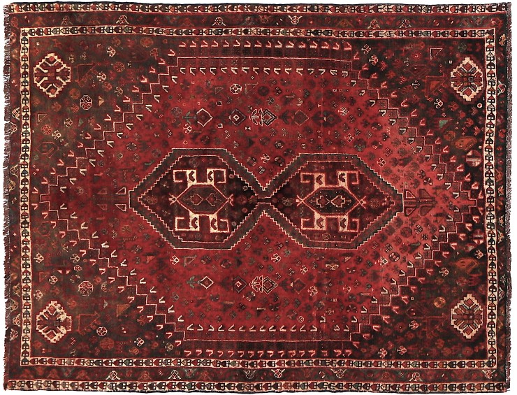 Rood Perzië SHIRAZ Patina 207 x 160 cm