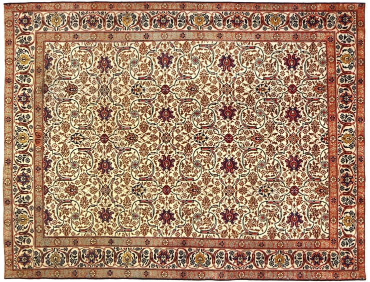 Beige Persa Tabriz Patina 306 x 220 cm