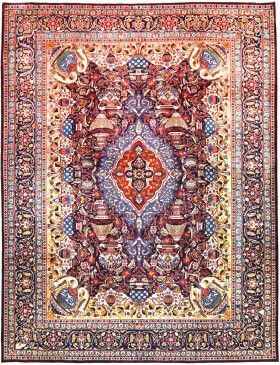 Blå Persien Kashmar Patina  395 x 295 cm