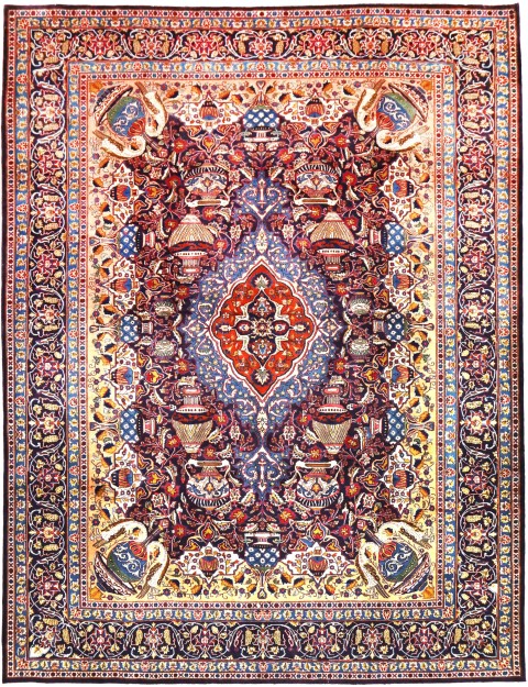 Blau Persien Kashmar Patina  395 x 295 cm