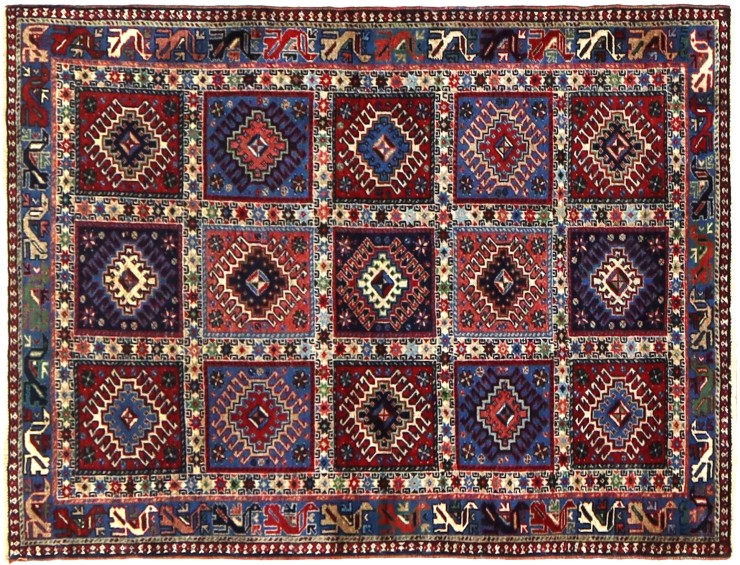 Blå persia Yalameh Patina 151 x 100 cm