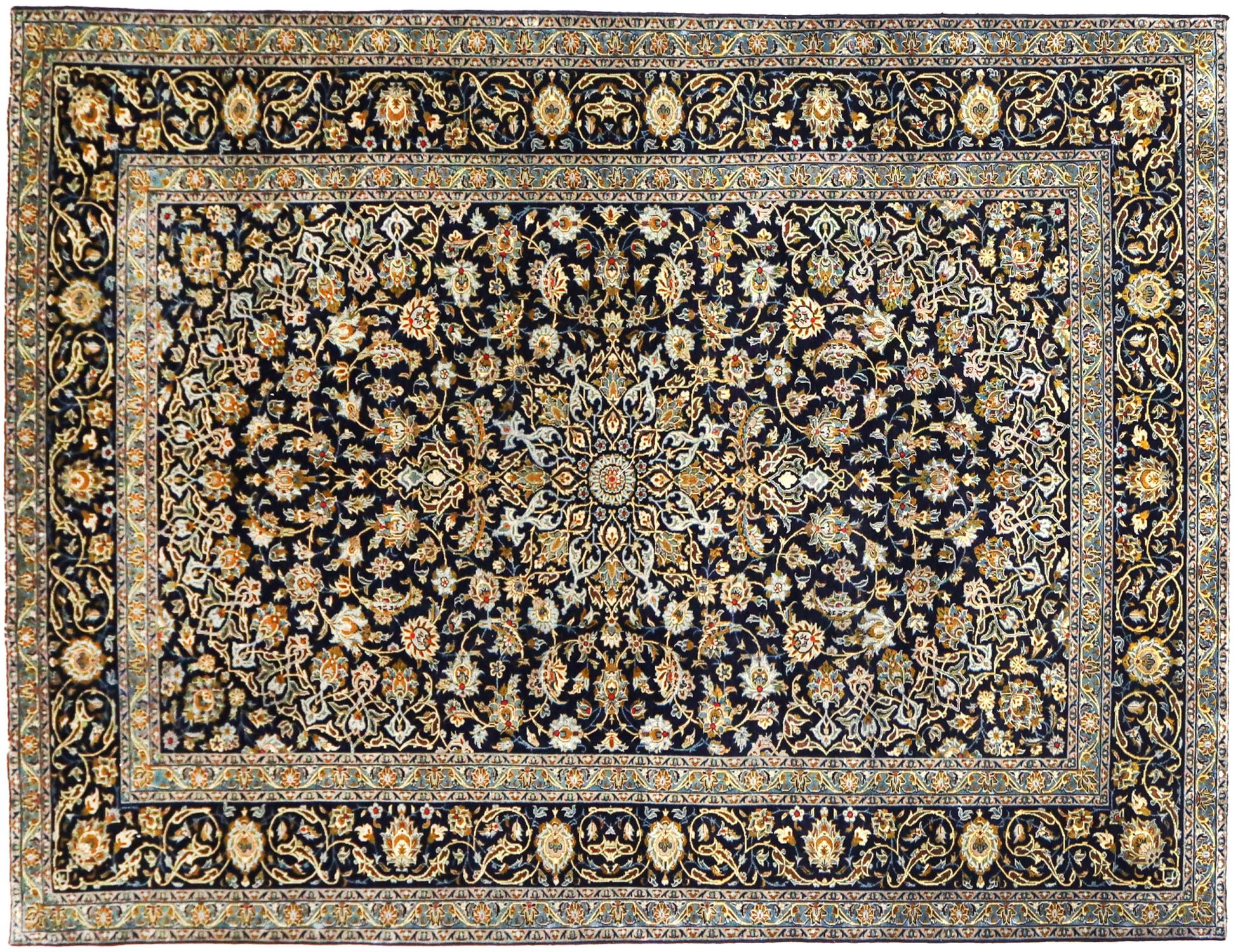 Kashan Patina  blu <br/>337 x 220 cm
