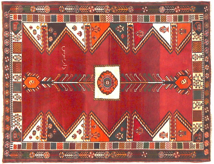 Rød Persien Hamadan 193 x 129 cm