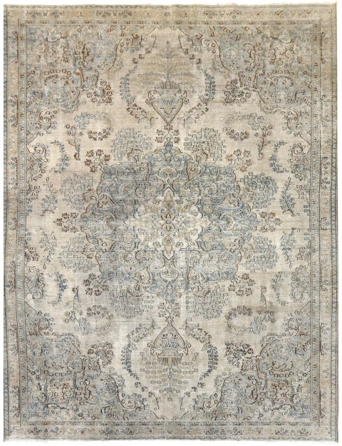 Blå Tyrkiet Vintagetæppe 320 x 215 cm