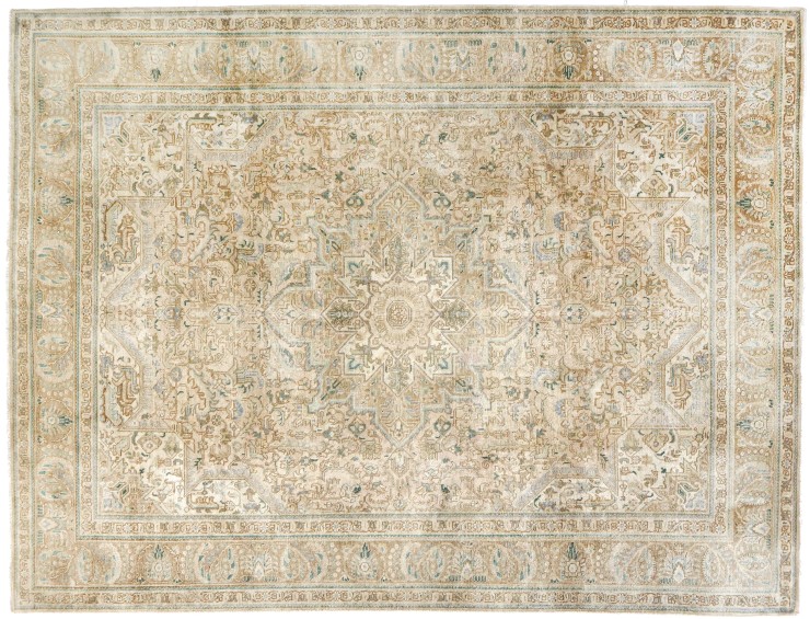 Beige Perzië Perzisch Vintage Tapijt 338 x 242 cm