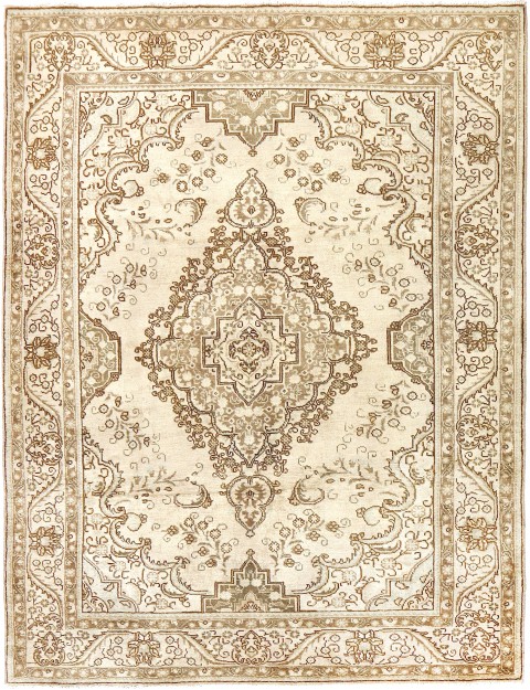 Beige Persien Persischer Vintage Teppich 299 x 191 cm