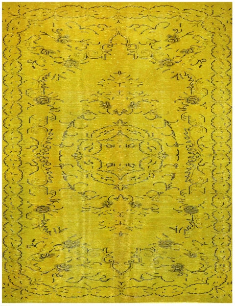 Gelb Türkei Vintage Teppich 280 x 153 cm