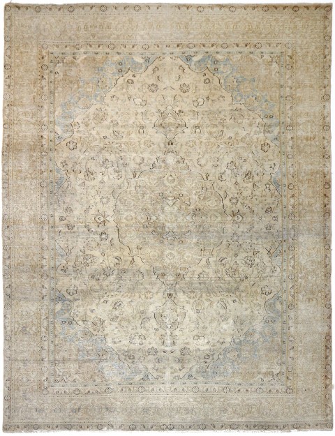 Beige Persien Persischer Vintage Teppich 368 x 289 cm