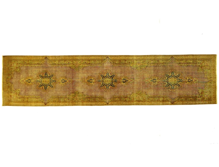 Gul Persien Persisk vintage matta 395 x 96 cm