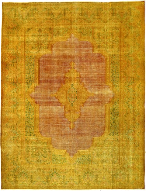 Gelb Persien Persischer Vintage Teppich 385 x 287 cm