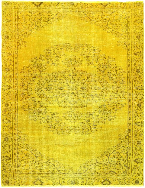 Gelb Türkei Vintage Teppich 250 x 161 cm
