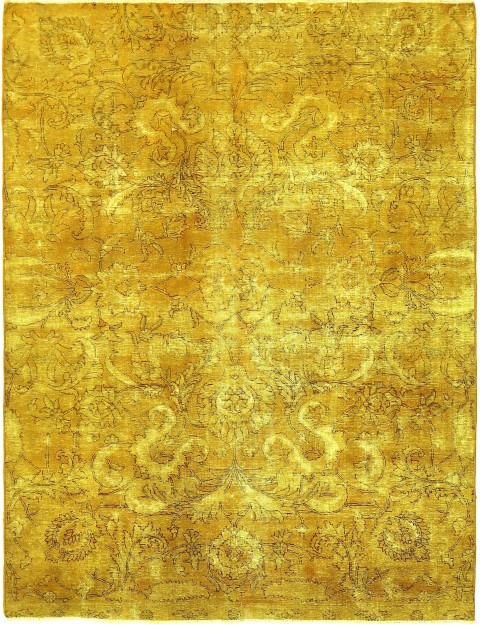 Gelb Persien Persischer Vintage Teppich 280 x 200 cm
