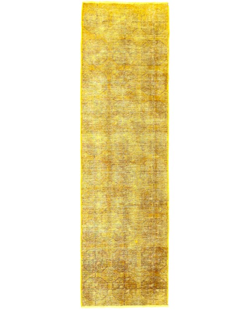 Gelb Persien Persischer Vintage Teppich 264 x 77 cm