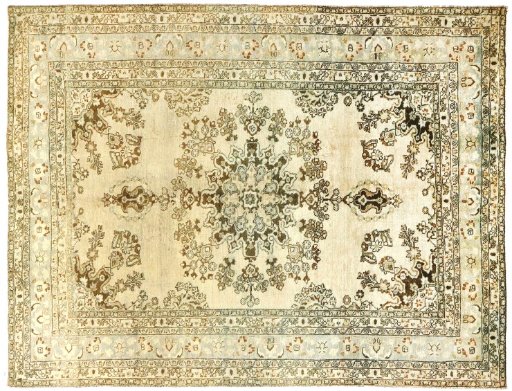 Beige Persiano Tappeto vintage persiano 280 x 195 cm