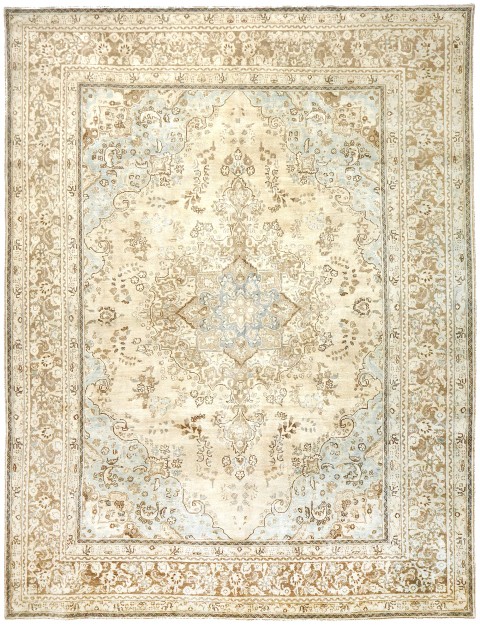 Gelb Persien Persischer Vintage Teppich 395 x 287 cm