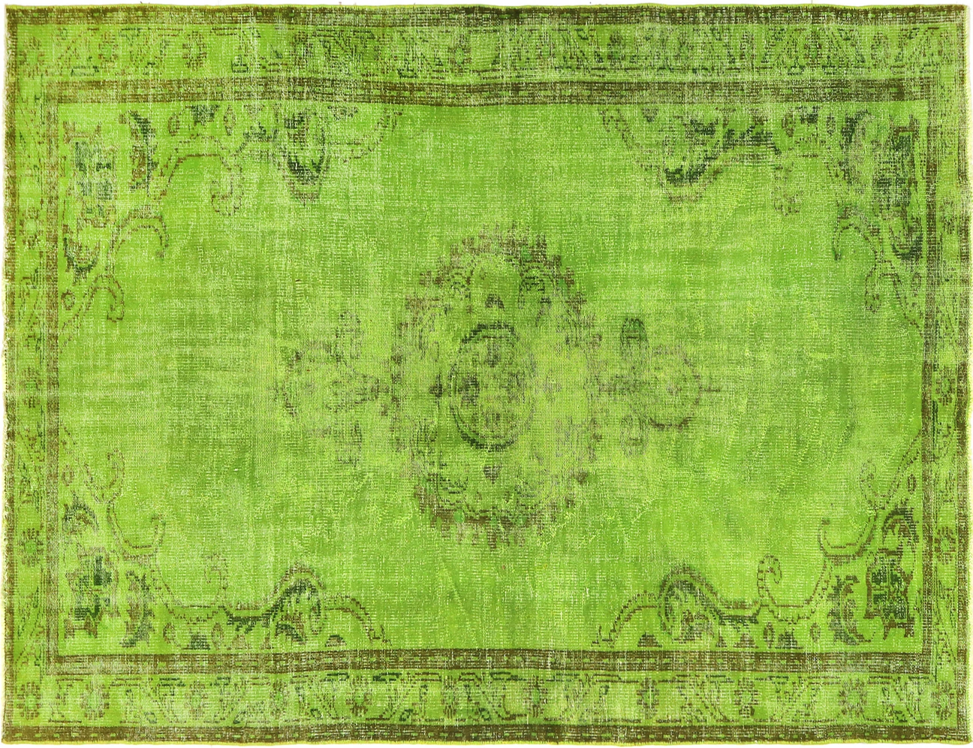 Grün Türkei Vintage Teppich 295 x 193 cm - Einzigartiger handgefertigter Teppich
