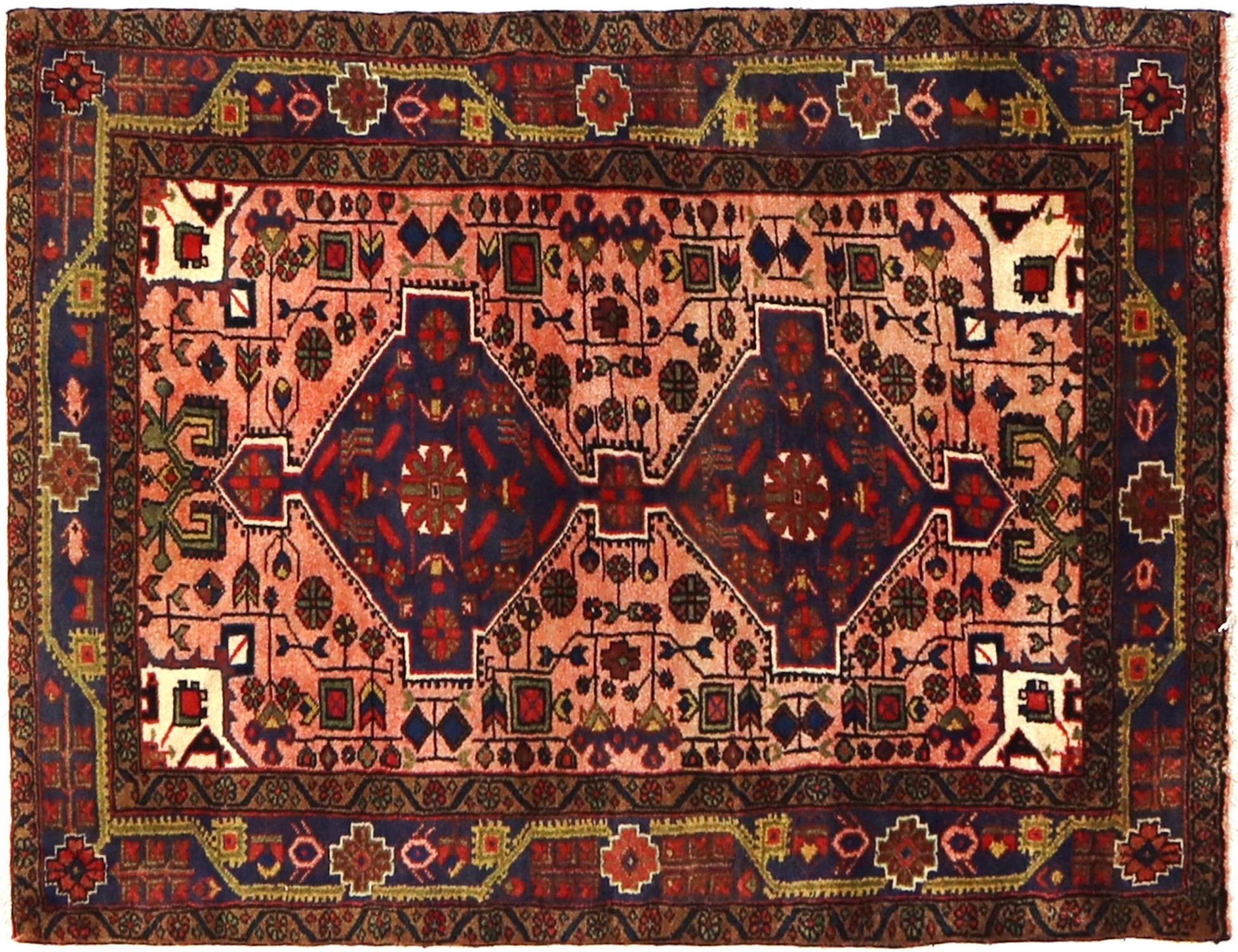 Roze Perzië Hamadan  138 x 95 cm