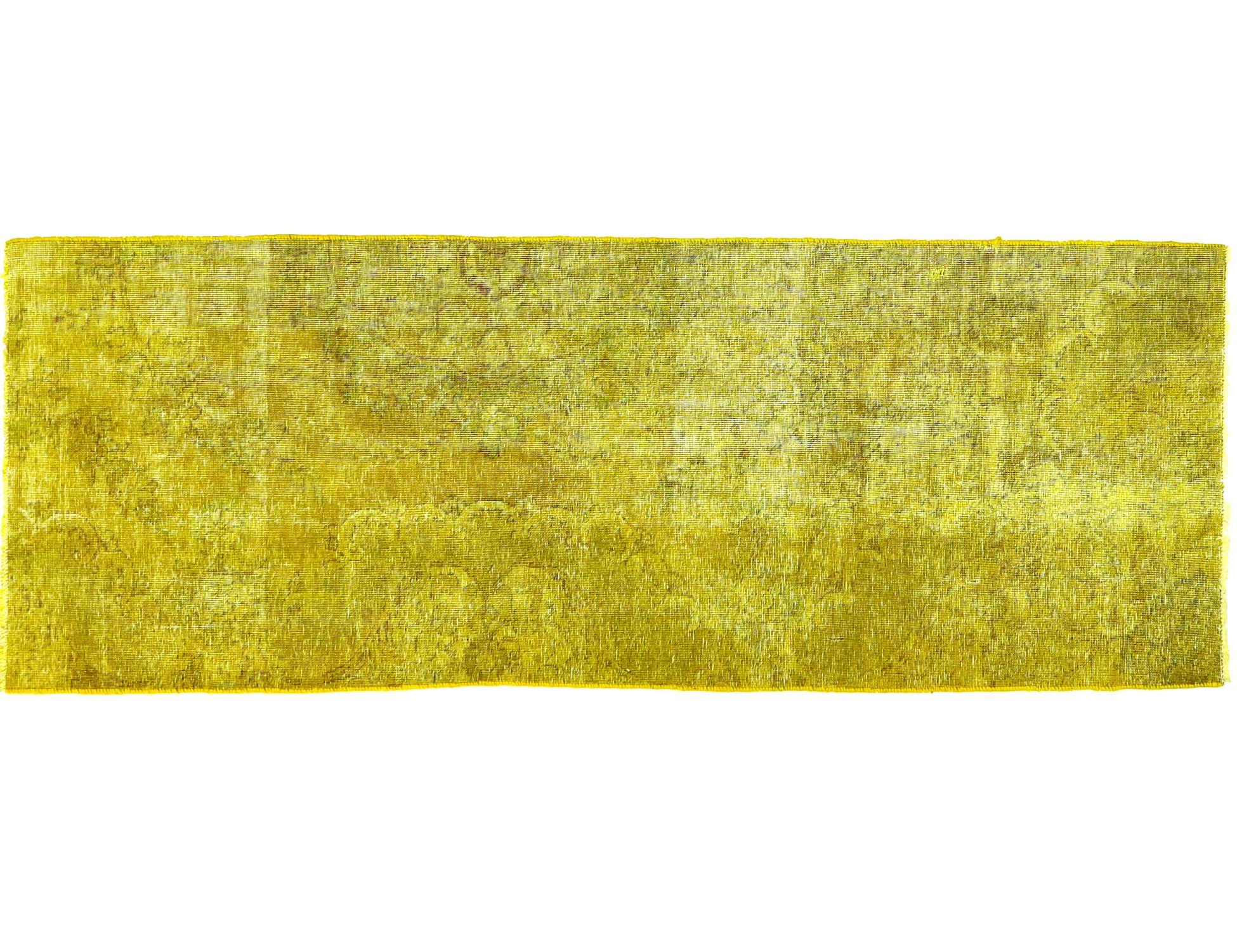 Tappeto vintage  giallo <br/>254 x 92 cm