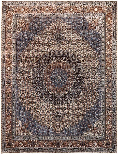 Blau Persien Moud Patina  381 x 251 cm