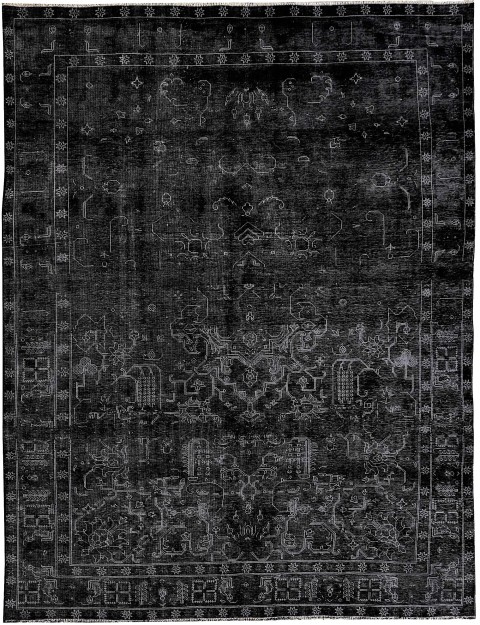 Schwarz Persien Vintage Perserteppich 376 x 266 cm