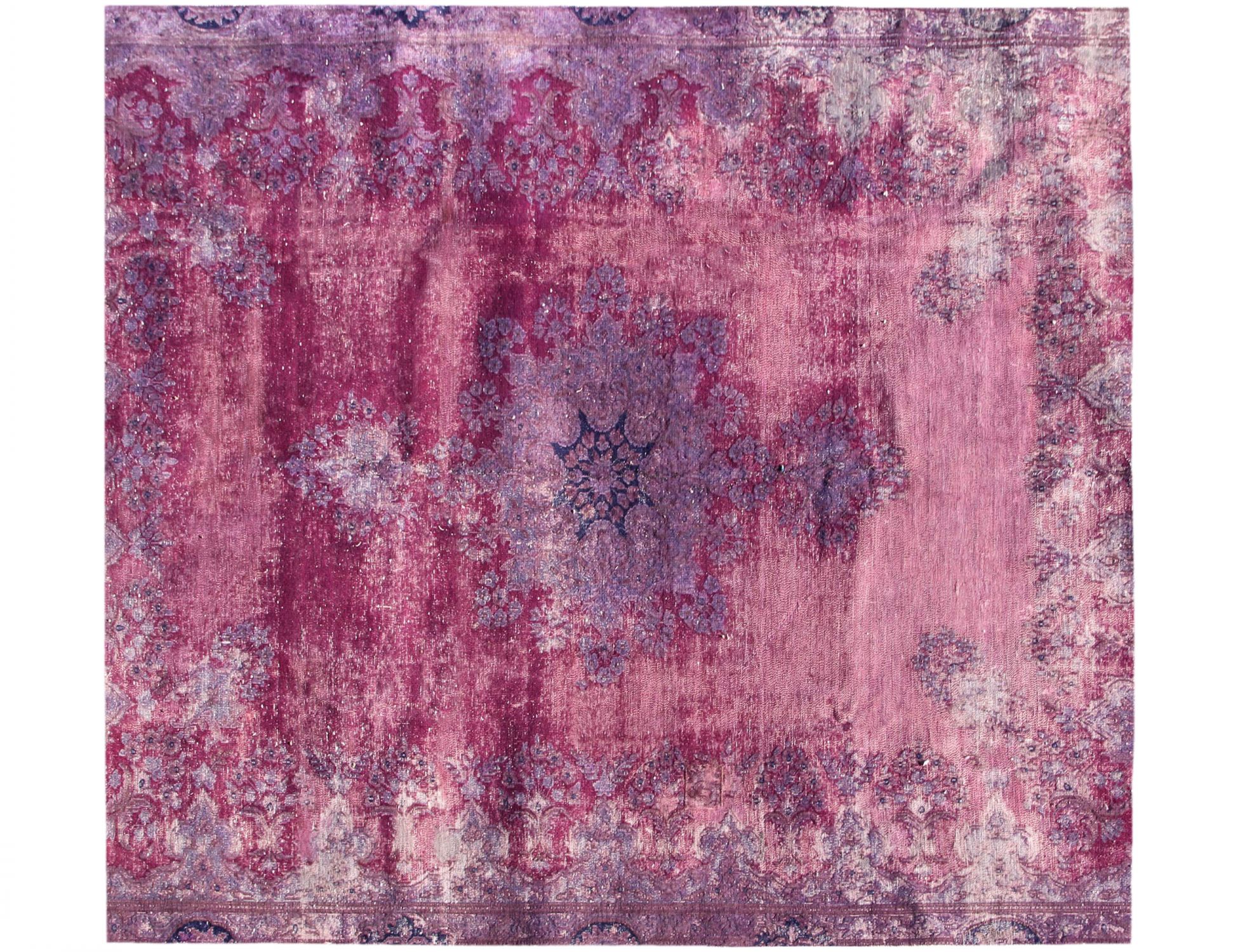 Quadrat  Vintage Teppich  lila <br/>230 x 230 cm