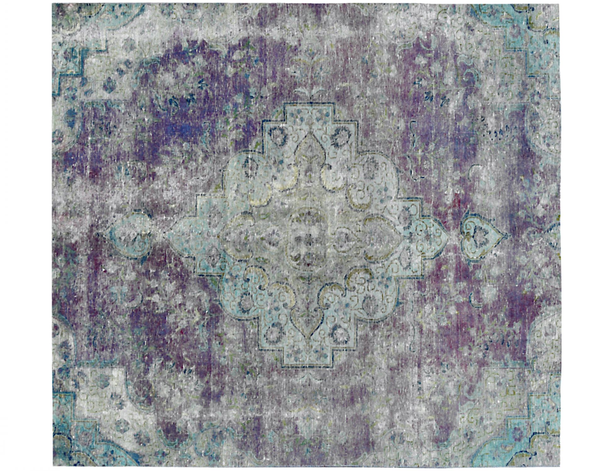 Quadrat  Vintage Teppich  grau <br/>194 x 194 cm