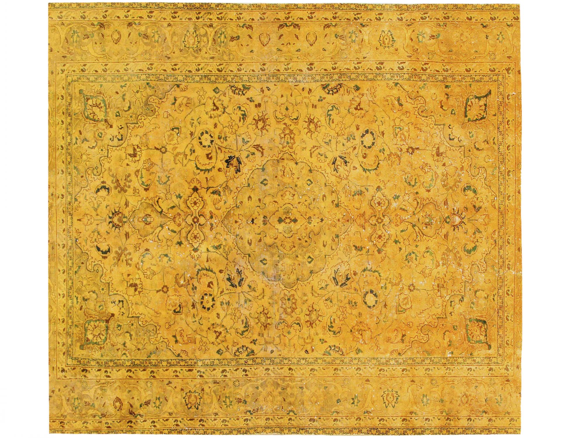 Tappeto vintage persiano  giallo <br/>193 x 193 cm