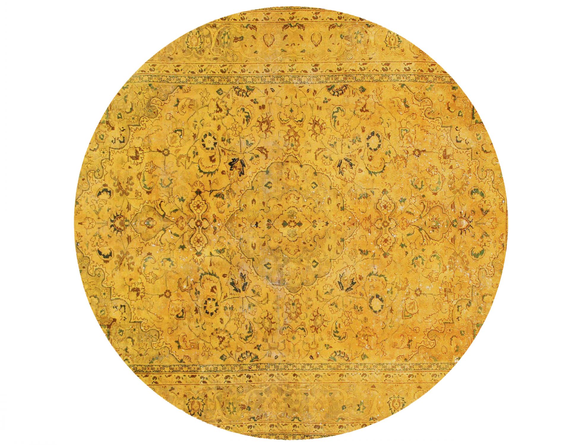 Tappeto vintage persiano  giallo <br/>193 x 193 cm