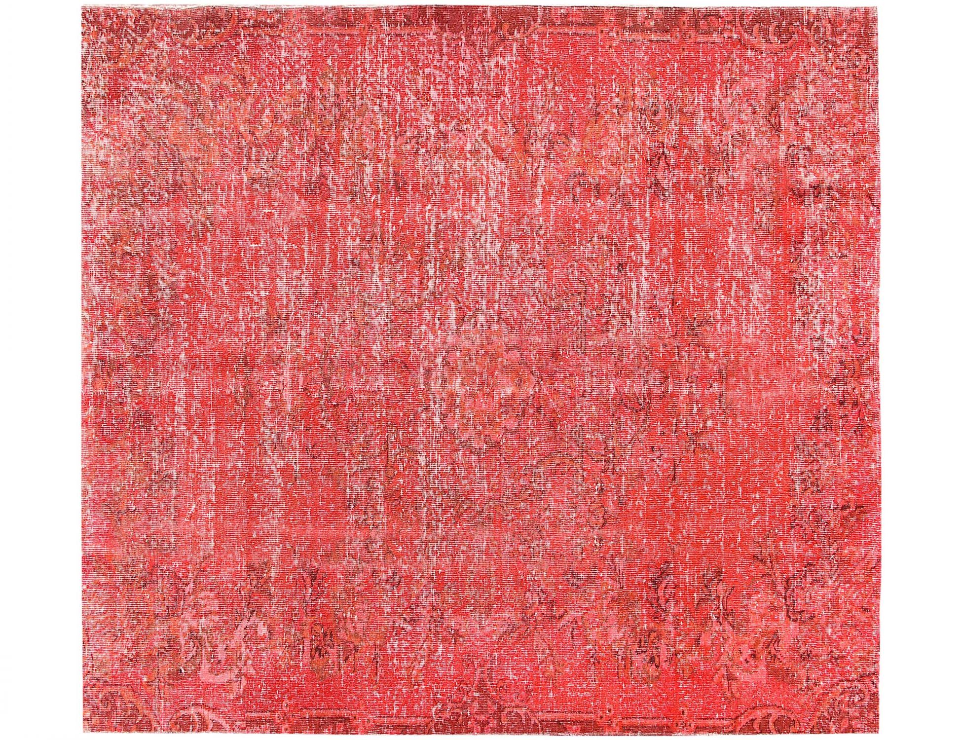Quadrat Vintage Teppich  rot <br/>170 x 170 cm