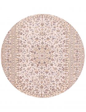 Round Kashan Carpet  beige  <br/>242 x 242 cm